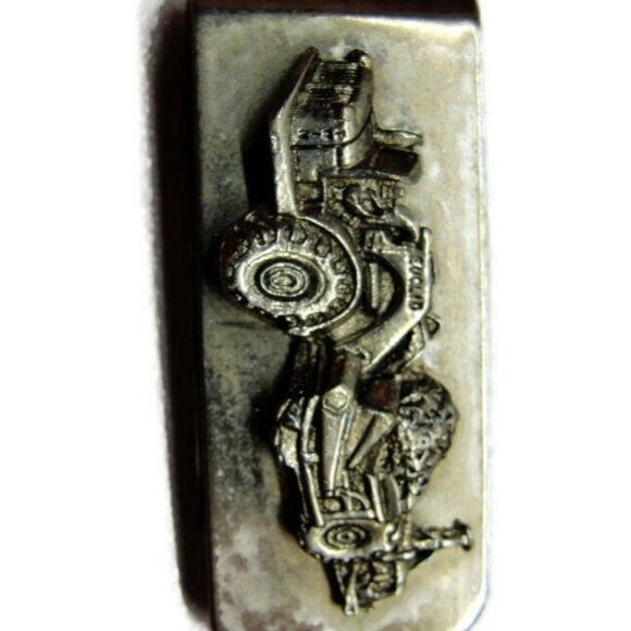 Money Clip Euclid Scraper Dirt Mover Stainless Steel Wallet Vintage Silver Tone - Picture 4 of 6